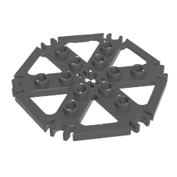 Technic Plate Rotor 6 Blade with Clip Ends Connected [aka Water Wheel] - Hollow Studs